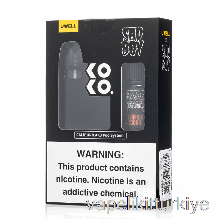 Vape Kalem Vape Mate Uwell X Dv Caliburn Ak3 Kiti + 50mg Nic Salt [siyah] Sadboy - Kabak Kurabiyesi